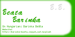 beata barinka business card